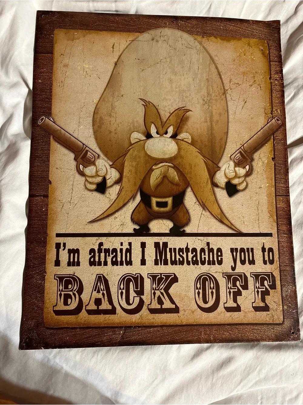 Vintage Western Mustache Poster Wall Art - Brown
